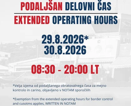 Dalj&scaron;e obratovanje letali&scaron;ča
