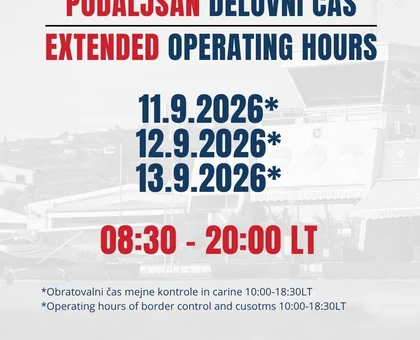 Dalj&scaron;e obratovanje letali&scaron;ča, 11.-13.9.2026